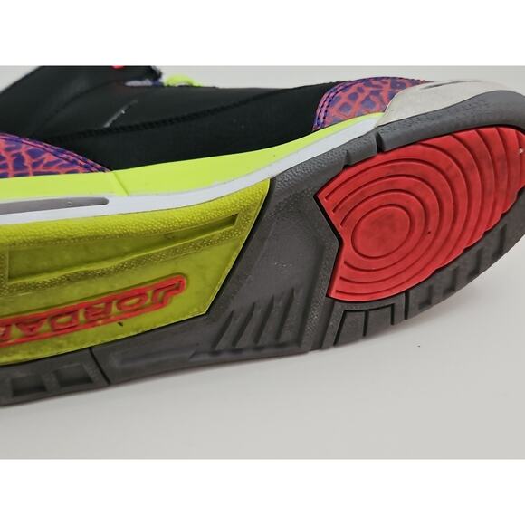 Nike Air Jordan 3 Retro Sneakers Black Atomic Red Kids 6.5Y Basketball Shoes - Picture 15 of 16